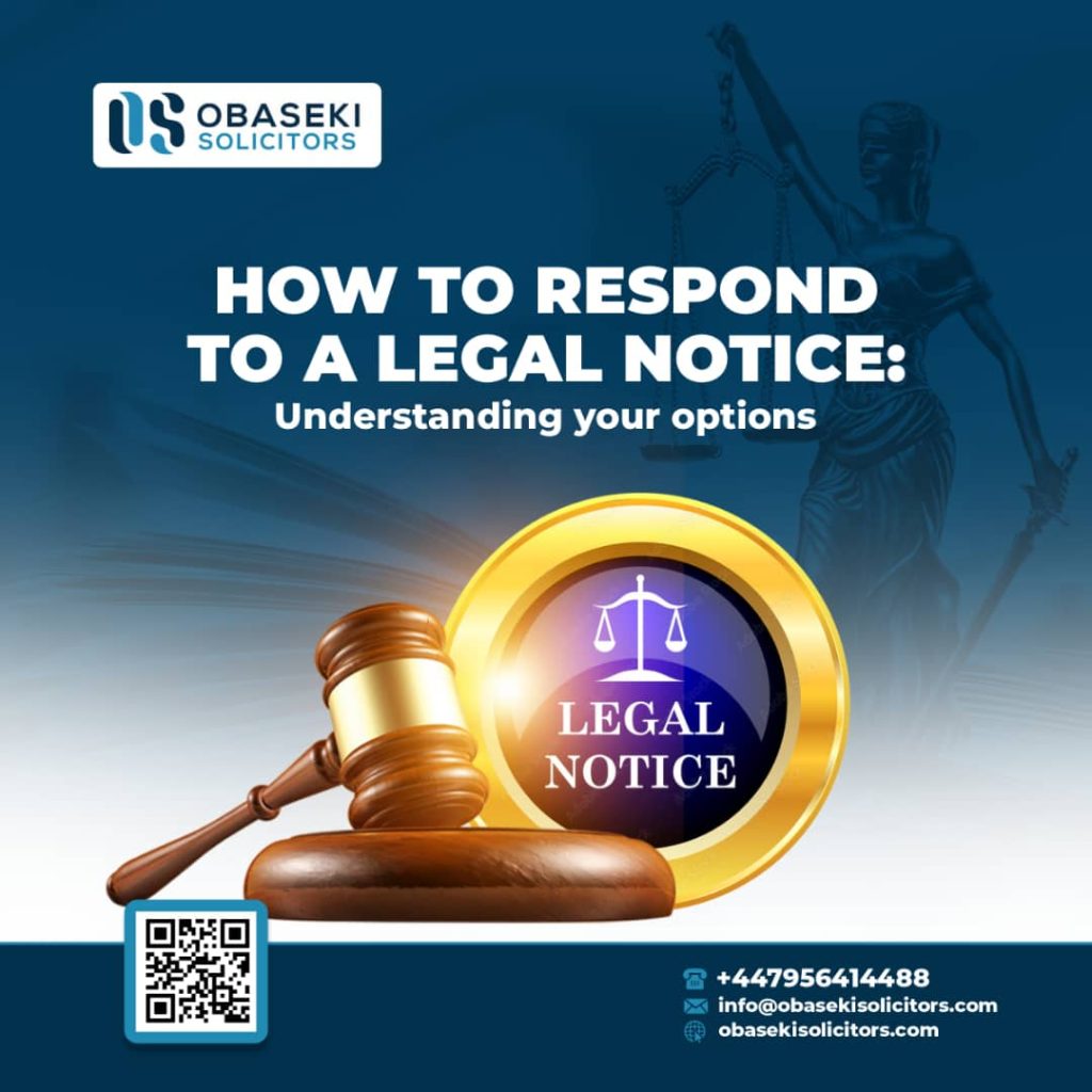 Legal Notice Gallery image Legal Advisors Post from Obaseki Solicitors